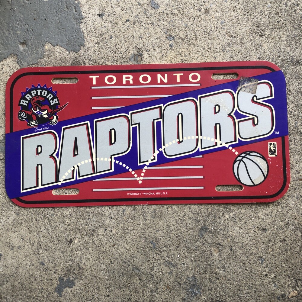 1994 Wincraft Plastic Front License Plate Car Tag Toronto Canada Raptors NBA